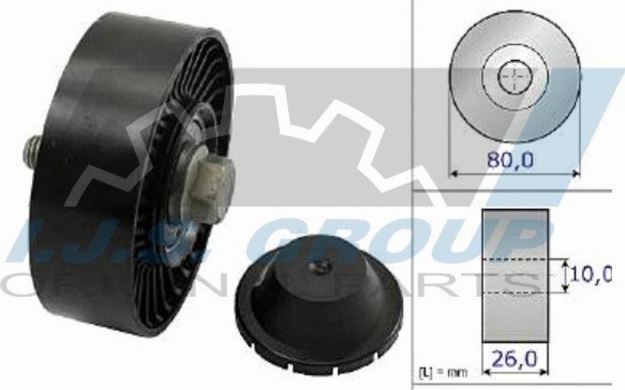 IJS 93-2073 - Poulie renvoi / transmission, courroie trapézoïdale à nervures cwaw.fr