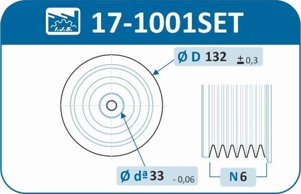 IJS GROUP 17-1001SET - Poulie, vilebrequin cwaw.fr