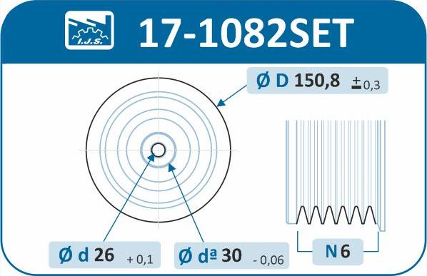 IJS GROUP 17-1082SET - Poulie, vilebrequin cwaw.fr
