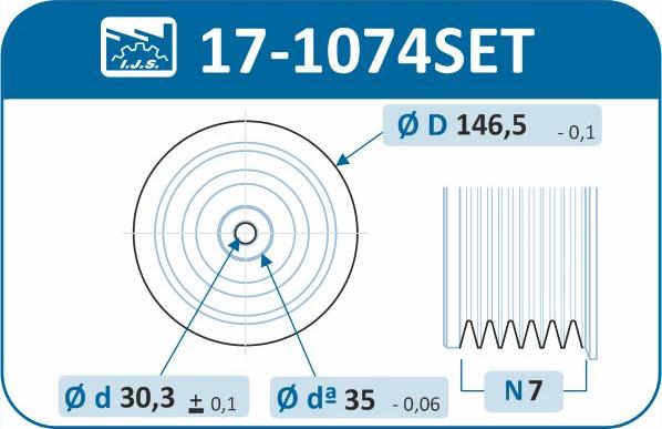 IJS GROUP 17-1074SET - Poulie, vilebrequin cwaw.fr