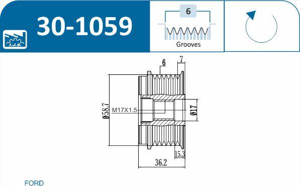 IJS GROUP 30-1059 - Poulie, alternateur cwaw.fr