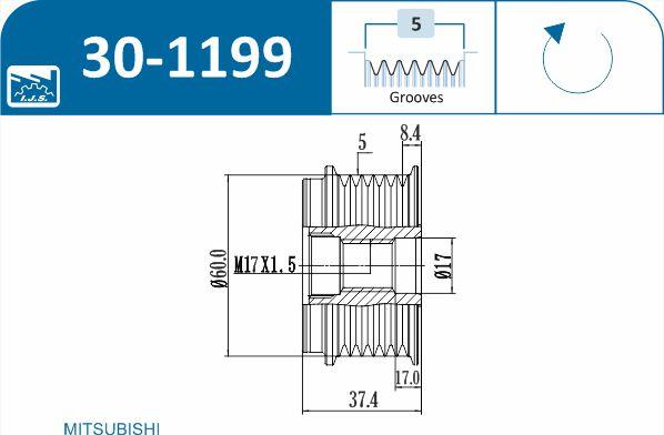 IJS GROUP 30-1199 - Poulie, alternateur cwaw.fr