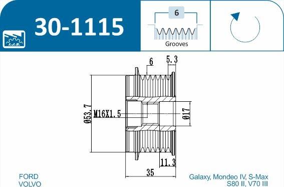 IJS GROUP 30-1115 - Poulie, alternateur cwaw.fr