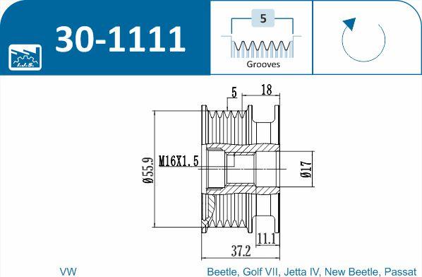 IJS GROUP 30-1111 - Poulie, alternateur cwaw.fr