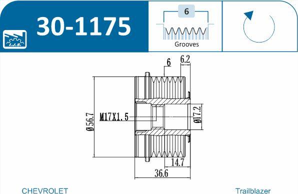 IJS GROUP 30-1175 - Poulie, alternateur cwaw.fr