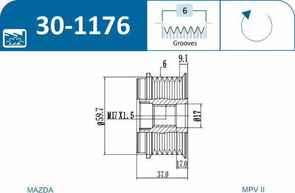 IJS GROUP 30-1176 - Poulie, alternateur cwaw.fr