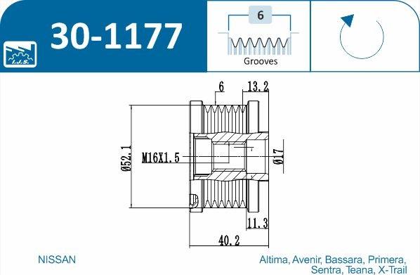 IJS GROUP 30-1177 - Poulie, alternateur cwaw.fr