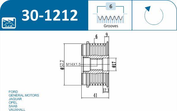 IJS GROUP 30-1212 - Poulie, alternateur cwaw.fr