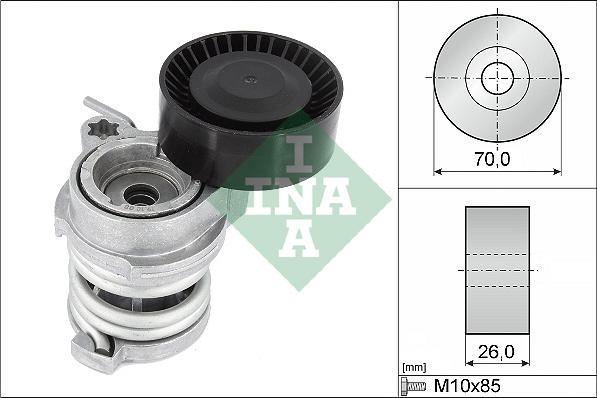 INA 534 0708 10 - Tendeur de courroie, courroie trapézoïdale à nervures cwaw.fr