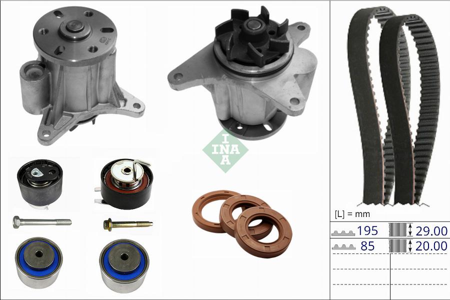 INA 530 0909 30 - Pompe à eau + kit de courroie de distribution cwaw.fr