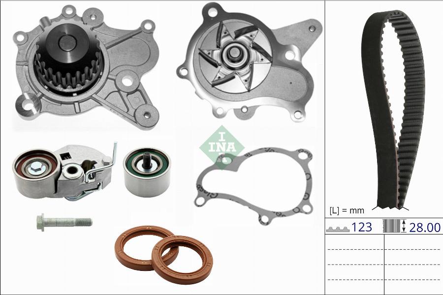 INA 530 0918 30 - Pompe à eau + kit de courroie de distribution cwaw.fr