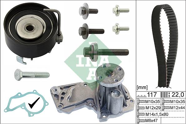 INA 530 0495 30 - Pompe à eau + kit de courroie de distribution cwaw.fr