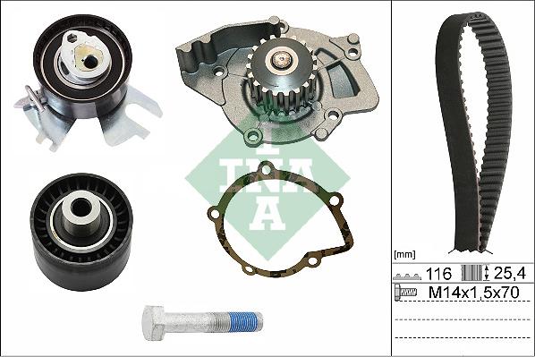 INA 530 0449 30 - Pompe à eau + kit de courroie de distribution cwaw.fr