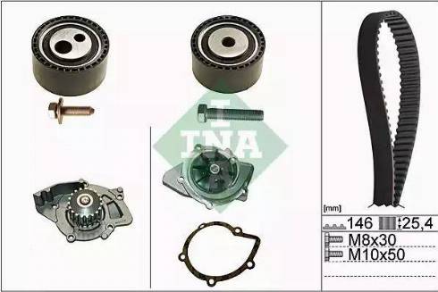 INA 530 0446 30 - Pompe à eau + kit de courroie de distribution cwaw.fr