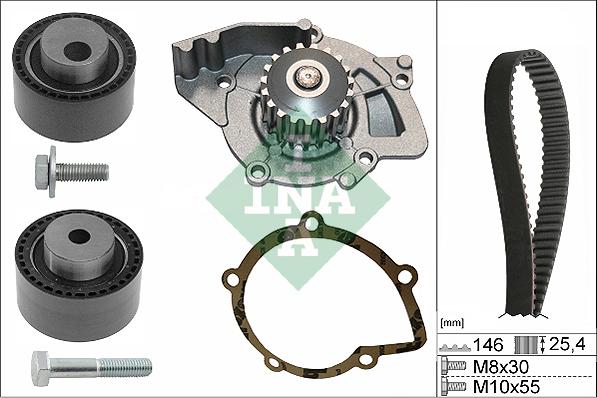 INA 530 0446 31 - Pompe à eau + kit de courroie de distribution cwaw.fr