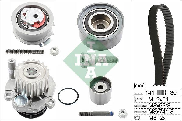 INA 530 0463 30 - Pompe à eau + kit de courroie de distribution cwaw.fr