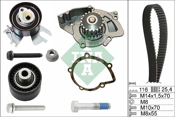 INA 530 0558 31 - Pompe à eau + kit de courroie de distribution cwaw.fr