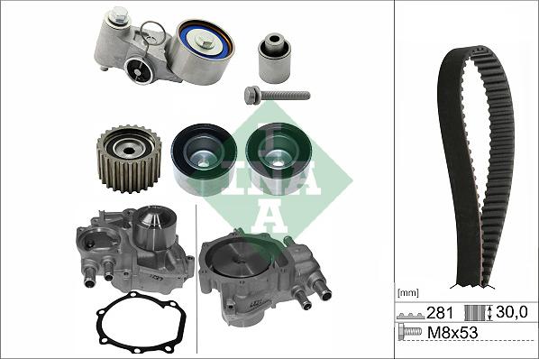 INA 530 0563 30 - Pompe à eau + kit de courroie de distribution cwaw.fr