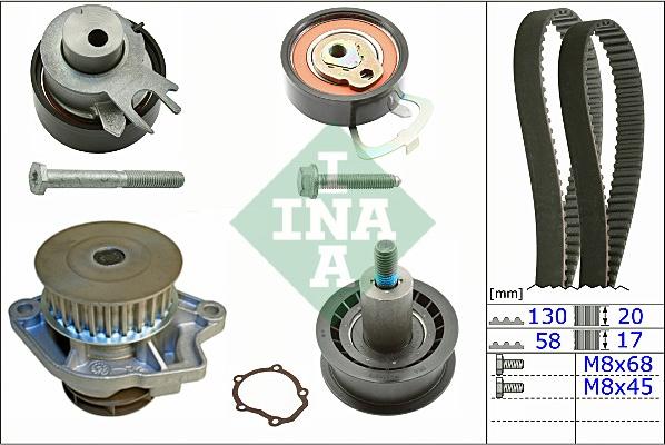 INA 530 0538 30 - Pompe à eau + kit de courroie de distribution cwaw.fr