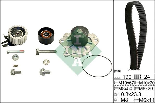 INA 530 0624 30 - Pompe à eau + kit de courroie de distribution cwaw.fr