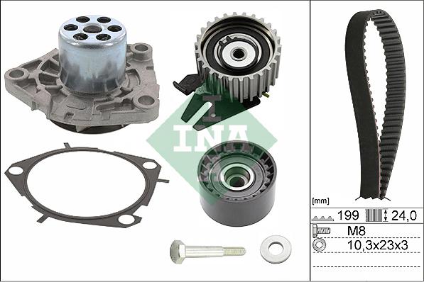 INA 530 0628 30 - Pompe à eau + kit de courroie de distribution cwaw.fr