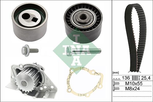 INA 530 0095 30 - Pompe à eau + kit de courroie de distribution cwaw.fr