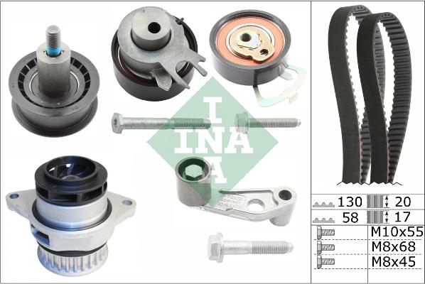 INA 530 0089 30 - Pompe à eau + kit de courroie de distribution cwaw.fr