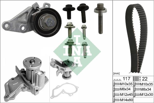 INA 530 0140 30 - Pompe à eau + kit de courroie de distribution cwaw.fr