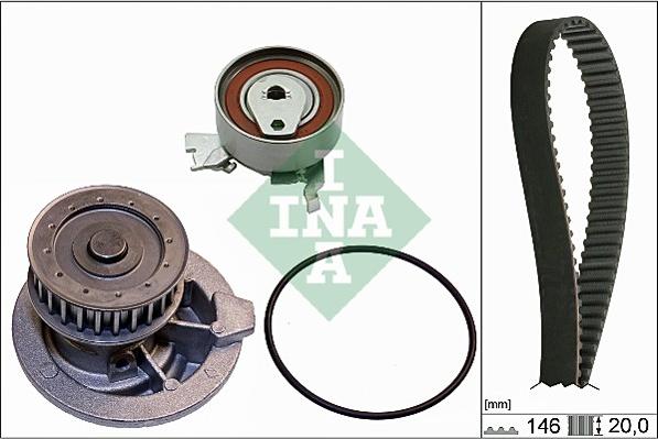 INA 530 0147 30 - Pompe à eau + kit de courroie de distribution cwaw.fr