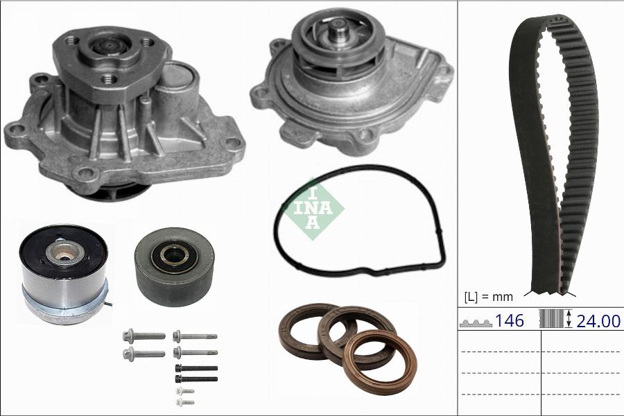 INA 530 0892 30 - Pompe à eau + kit de courroie de distribution cwaw.fr