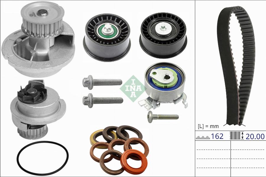 INA 530 0885 30 - Pompe à eau + kit de courroie de distribution cwaw.fr