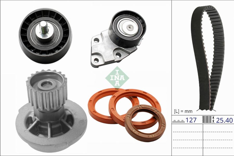 INA 530 0880 30 - Pompe à eau + kit de courroie de distribution cwaw.fr