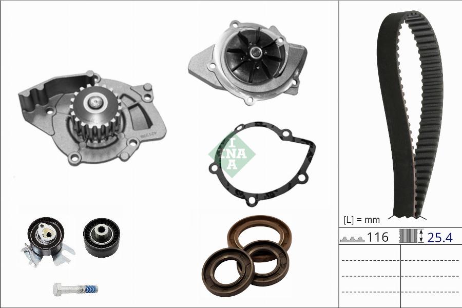 INA 530 0876 30 - Pompe à eau + kit de courroie de distribution cwaw.fr