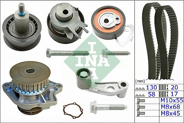 INA 530 0360 30 - Pompe à eau + kit de courroie de distribution cwaw.fr