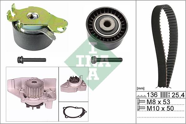 INA 530 0236 30 - Pompe à eau + kit de courroie de distribution cwaw.fr