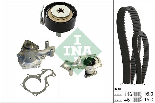 INA 530 0745 30 - Pompe à eau + kit de courroie de distribution cwaw.fr