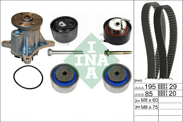 INA 530 0764 30 - Pompe à eau + kit de courroie de distribution cwaw.fr