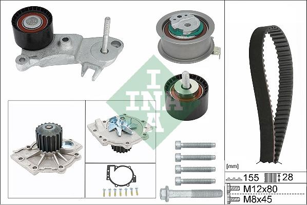 INA 530 0762 30 - Pompe à eau + kit de courroie de distribution cwaw.fr