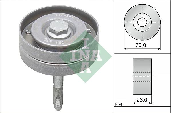 INA 532 0596 10 - Poulie renvoi / transmission, courroie trapézoïdale à nervures cwaw.fr