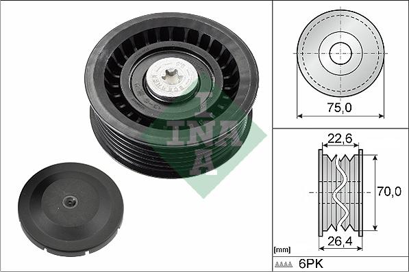 INA 532 0344 10 - Poulie renvoi / transmission, courroie trapézoïdale à nervures cwaw.fr