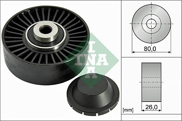 INA 532 0370 20 - Poulie renvoi / transmission, courroie trapézoïdale à nervures cwaw.fr