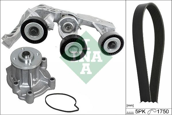 INA 529 0081 31 - Pompe à eau+Jeu de courroie trapézoïdale à nervures cwaw.fr