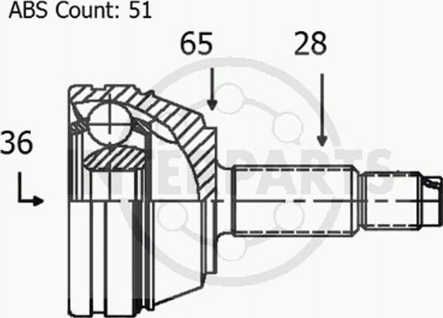 InterParts OJ-1494 - Jeu de joints, arbre de transmission cwaw.fr