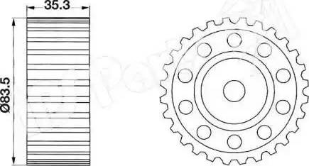 IPS Parts ITB-6203 - Poulie renvoi / transmission, courroie de distribution cwaw.fr