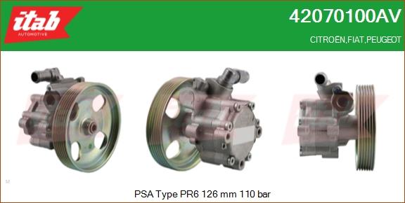 ITAB AUTOMOTIVE 42070100AV - Pompe hydraulique, direction cwaw.fr