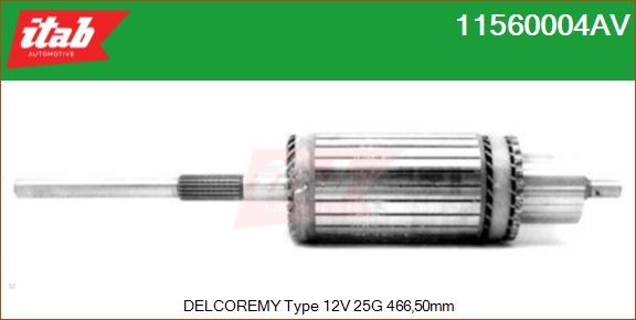 ITAB AUTOMOTIVE 11560004AV - Induit, démarreur cwaw.fr