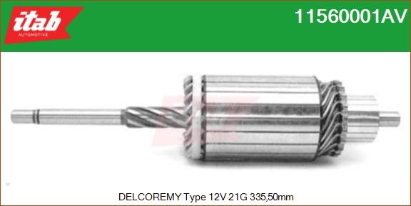 ITAB AUTOMOTIVE 11560001AV - Induit, démarreur cwaw.fr