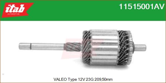 ITAB AUTOMOTIVE 11515001AV - Induit, démarreur cwaw.fr