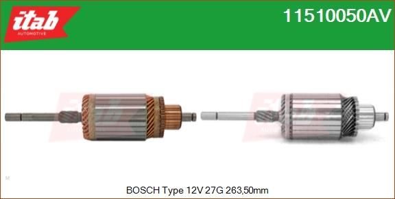 ITAB AUTOMOTIVE 11510050AV - Induit, démarreur cwaw.fr