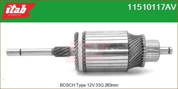 ITAB AUTOMOTIVE 11510117AV - Induit, démarreur cwaw.fr